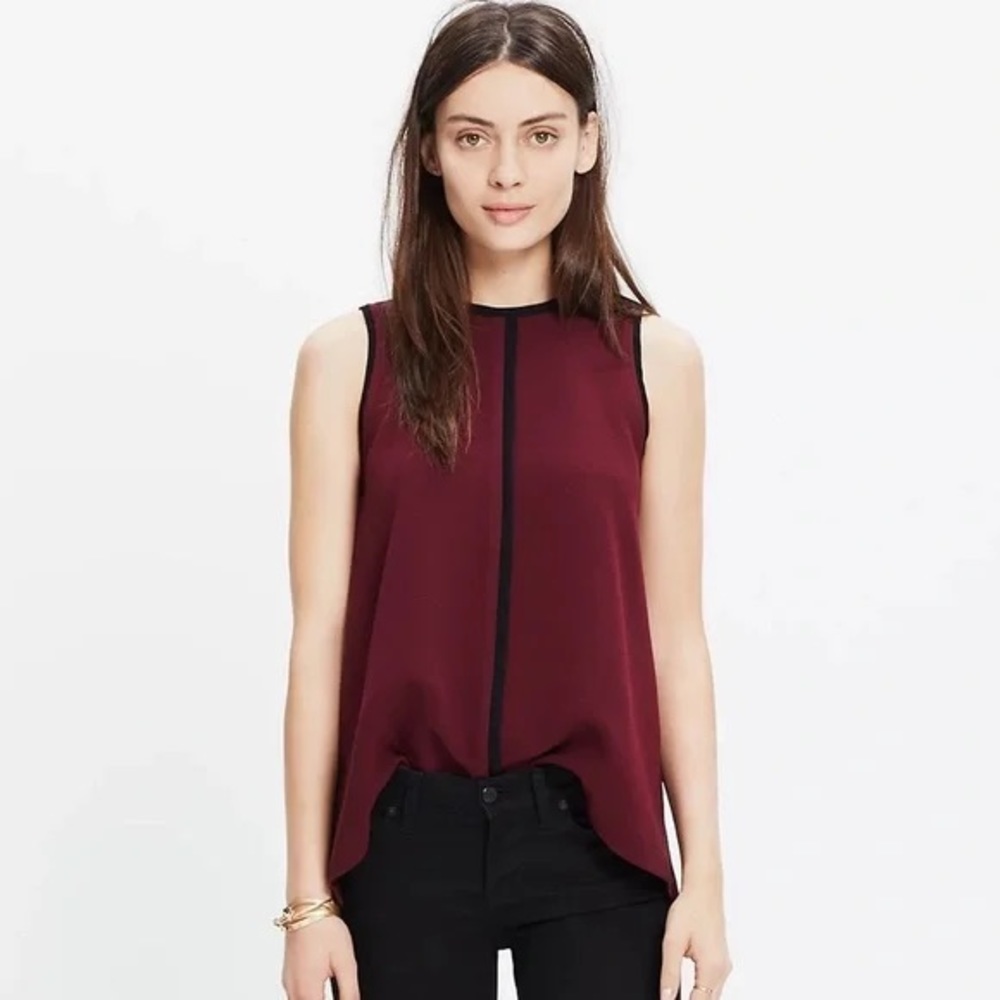 Madewell women’s maroon sleeveless blouse